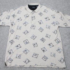 Greg Norman Collection Polo Men's XL Tan Linen Blend Pullover S/S Collared Golf